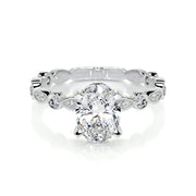 2.0 CT Oval Solitaire CVD F/SI1 Diamond Engagement Ring - Barbara Maison 