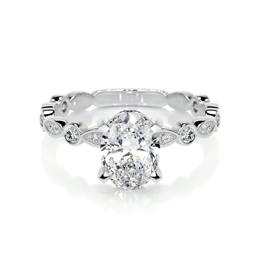 2.0 CT Oval Solitaire CVD F/SI1 Diamond Engagement Ring - Barbara Maison 