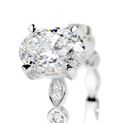 2.0 CT Oval Solitaire CVD F/SI1 Diamond Engagement Ring - Barbara Maison 