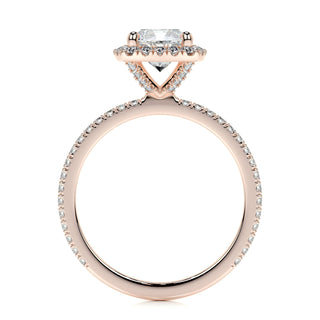 1.0 CT Cushion Halo CVD E/VS2 Diamond Engagement Ring - Barbara Maison 