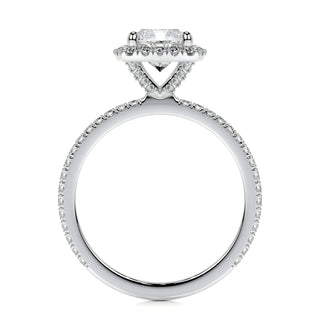 1.0 CT Cushion Halo CVD E/VS2 Diamond Engagement Ring - Barbara Maison 