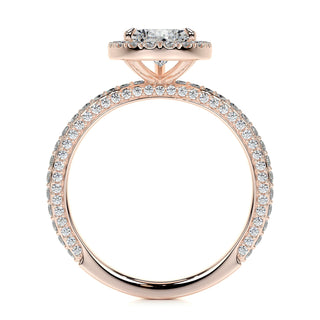 2.0 CT Pear Halo CVD F/VS2 Diamond Engagement Ring - Barbara Maison 