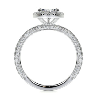 2.0 CT Pear Halo CVD F/VS2 Diamond Engagement Ring - Barbara Maison 