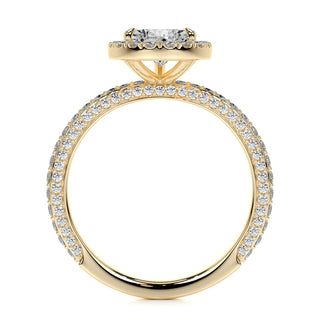 2.0 CT Pear Halo CVD F/VS2 Diamond Engagement Ring - Barbara Maison 