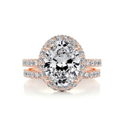 2.0 CT Oval Halo CVD F/VS Diamond Bridal Set - Barbara Maison 