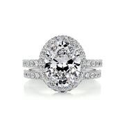 2.0 CT Oval Halo CVD F/VS Diamond Bridal Set - Barbara Maison 