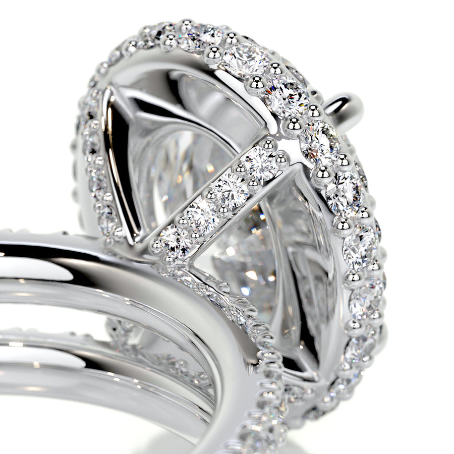 2.0 CT Oval Halo CVD F/VS Diamond Bridal Set - Barbara Maison 