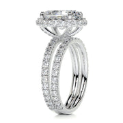 2.0 CT Oval Halo CVD F/VS Diamond Bridal Set - Barbara Maison 
