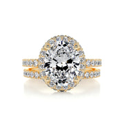 2.0 CT Oval Halo CVD F/VS Diamond Bridal Set - Barbara Maison 