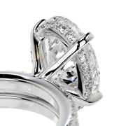 3.0 CT Oval Hidden Halo CVD F/VS Diamond Bridal Ring Set - Barbara Maison 