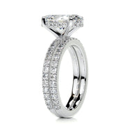 3.0 CT Oval Hidden Halo CVD F/VS Diamond Bridal Ring Set - Barbara Maison 