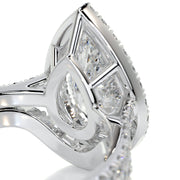 2.0 CT Pear Halo CVD F/VS Diamond Bridal Set - Barbara Maison 