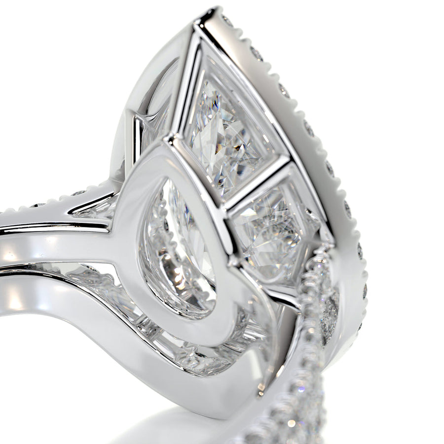 2.0 CT Pear Halo CVD F/VS Diamond Bridal Set - Barbara Maison 