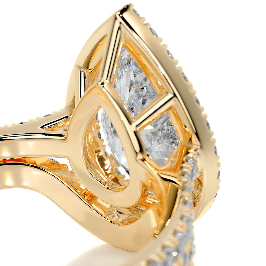 2.0 CT Pear Halo CVD F/VS Diamond Bridal Set - Barbara Maison 