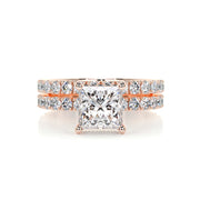 1.50 CT Princess Hidden Halo CVD F/VS Diamond Bridal Ring Set - Barbara Maison 