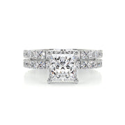 1.50 CT Princess Hidden Halo CVD F/VS Diamond Bridal Ring Set - Barbara Maison 