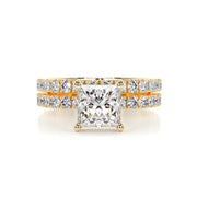 1.50 CT Princess Hidden Halo CVD F/VS Diamond Bridal Ring Set - Barbara Maison 
