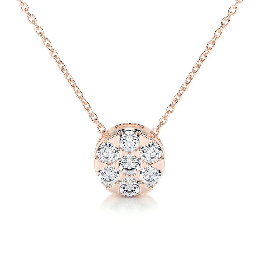 0.50 TCW Round CVD F/VS Diamond Necklace - Barbara Maison 