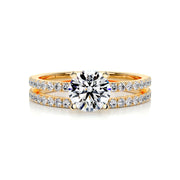 1.0 CT Round Solitaire CVD F/VVS2 Diamond Bridal Ring Set - Barbara Maison 