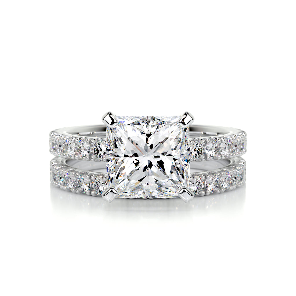 2.0 CT Princess Solitaire CVD F/VS Diamond Bridal Set - Barbara Maison 