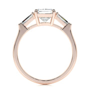 1.50 CT Radiant Three Stones CVD G/VS2 Diamond Engagement Ring - Barbara Maison 