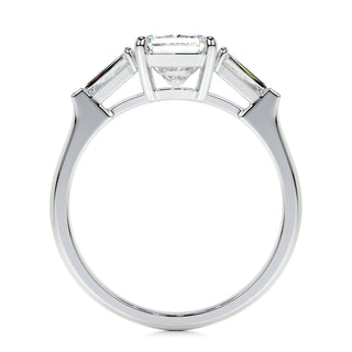 1.50 CT Radiant Three Stones CVD G/VS2 Diamond Engagement Ring - Barbara Maison 