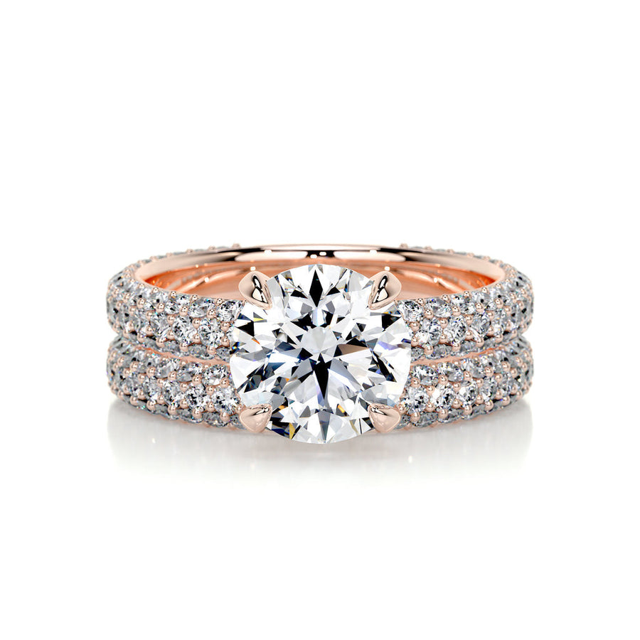 2.0 CT Round Solitaire CVD F/VS Diamond Bridal Set - Barbara Maison 