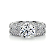 2.0 CT Round Solitaire CVD F/VS Diamond Bridal Set - Barbara Maison 