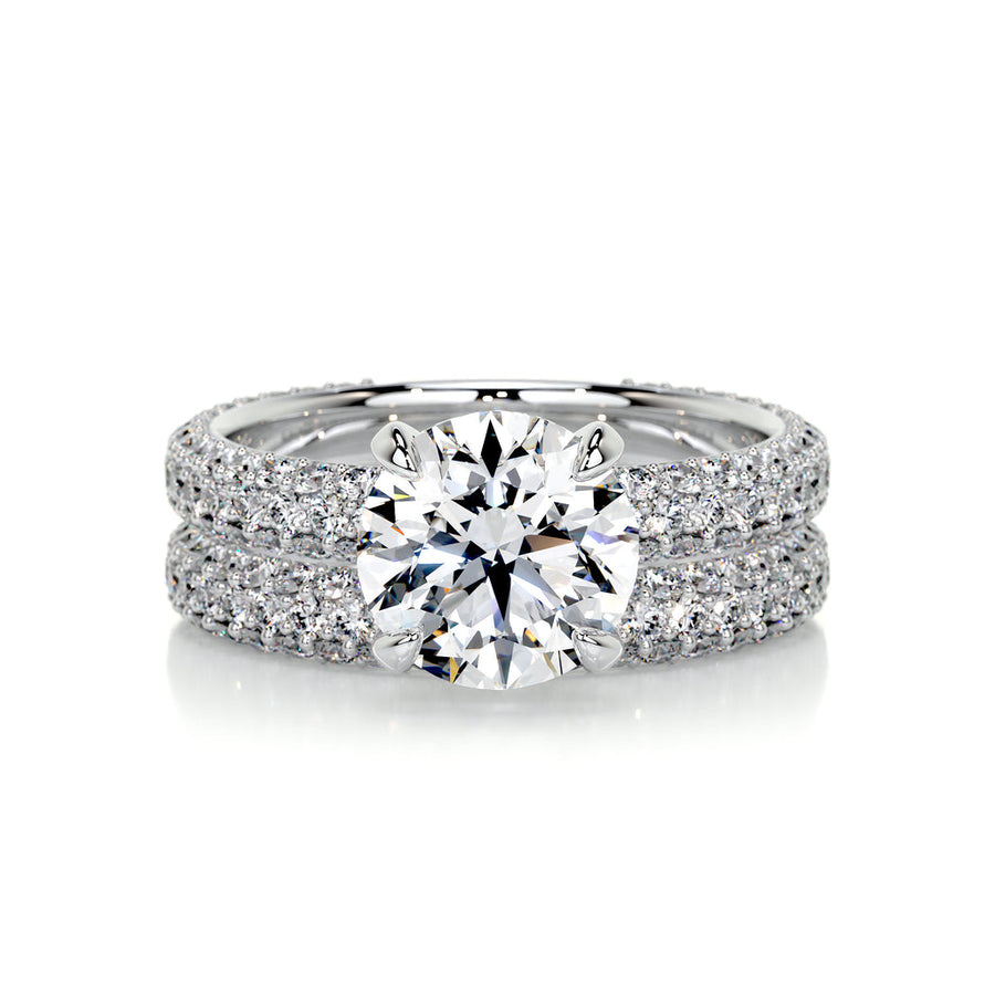 2.0 CT Round Solitaire CVD F/VS Diamond Bridal Set - Barbara Maison 