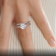 2.0 CT Round Solitaire CVD F/VS Diamond Bridal Ring Set - Barbara Maison 
