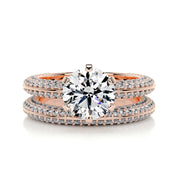 2.0 CT Round Solitaire CVD F/VS Diamond Bridal Ring Set - Barbara Maison 