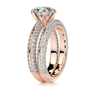 2.0 CT Round Solitaire CVD F/VS Diamond Bridal Ring Set - Barbara Maison 