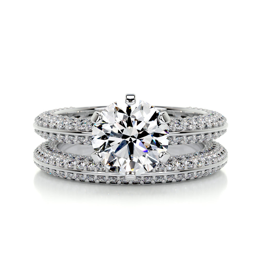 2.0 CT Round Solitaire CVD F/VS Diamond Bridal Ring Set - Barbara Maison 