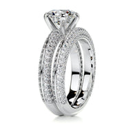2.0 CT Round Solitaire CVD F/VS Diamond Bridal Ring Set - Barbara Maison 
