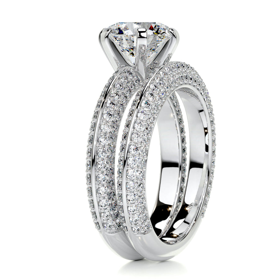 2.0 CT Round Solitaire CVD F/VS Diamond Bridal Ring Set - Barbara Maison 