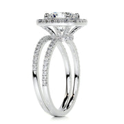 2.0 CT Round Halo CVD F/VS Diamond Bridal Set - Barbara Maison 