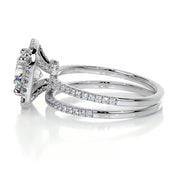 2.0 CT Round Halo CVD F/VS Diamond Bridal Set - Barbara Maison 