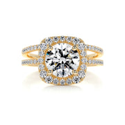 2.0 CT Round Halo CVD F/VS Diamond Bridal Set - Barbara Maison 