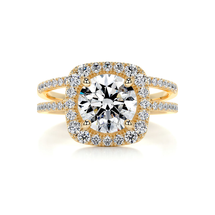 2.0 CT Round Halo CVD F/VS Diamond Bridal Set - Barbara Maison 