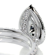 1.0 CT Pear Halo CVD F/VS Diamond Bridal Ring Set - Barbara Maison 