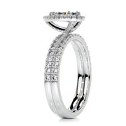 1.0 CT Pear Halo CVD F/VS Diamond Bridal Ring Set - Barbara Maison 