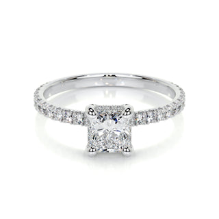 1.05 CT Radiant Hidden Halo CVD E/VS2 Diamond Engagement Ring - Barbara Maison 