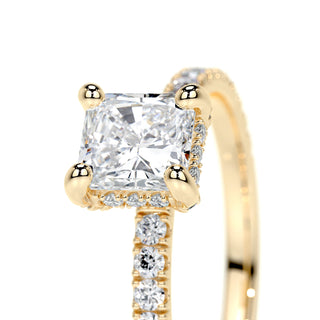 1.05 CT Radiant Hidden Halo CVD E/VS2 Diamond Engagement Ring - Barbara Maison 