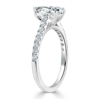 1.33 CT Pear Cut Solitaire Pave Setting Moissanite Engagement Ring - Barbara Maison 