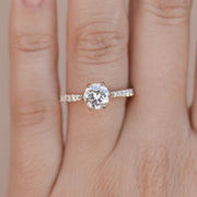 1.0 CT Round Cut Solitaire Moissanite Engagement Ring - Barbara Maison 
