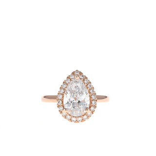 0.69 CT-1.93 CT Pear Cut Halo Moissanite Engagement Ring - Barbara Maison 