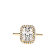 1.04 CT-2.40 CT Radiant Cut Halo Moissanite Engagement Ring - Barbara Maison 