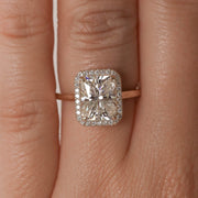1.04 CT-2.40 CT Radiant Cut Halo Moissanite Engagement Ring - Barbara Maison 