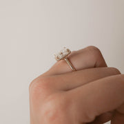 1.04 CT-2.40 CT Radiant Cut Halo Moissanite Engagement Ring - Barbara Maison 