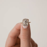 1.04 CT-2.40 CT Radiant Cut Halo Moissanite Engagement Ring - Barbara Maison 